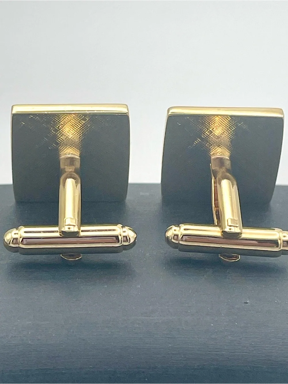 Gold Tone Square Mother-of-Pearl Cufflinks